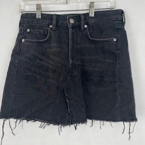 H&M Black Denim Cutoff Jean Skirt Size 6